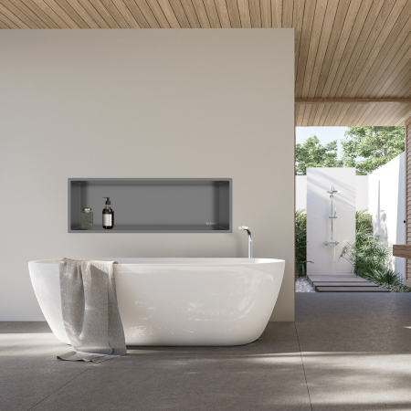 Raft incastrat Balneo Wall-Box One, nisa de dus, Gun Metal periat, 90x30x10  cm [1]
