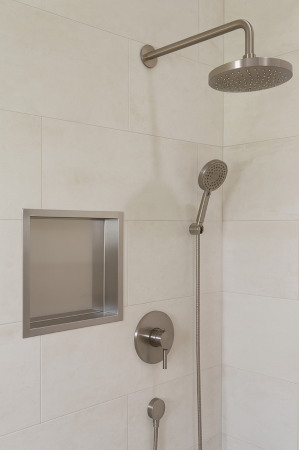 Raft incastrat patrat Balneo Wall-Box, nisa de dus, inox periat, 30 x 30 x 10 cm [2]