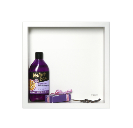 Rafturi incastrate - Raft incastrat patrat Balneo Wall-Box, nisa de dus, alb mat, 30 x 30 x 7 cm