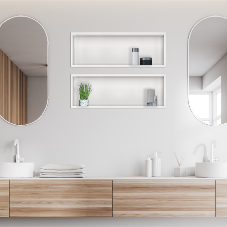 Raft incastrat Balneo Wall-Box, nisa de dus, alb mat, 60 x 20 x 10 cm [1]