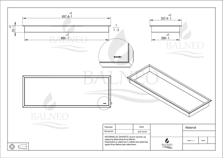 Raft incastrat Balneo Wall-Box, nisa de dus, alb mat, 90 x 30 x 7 cm [2]