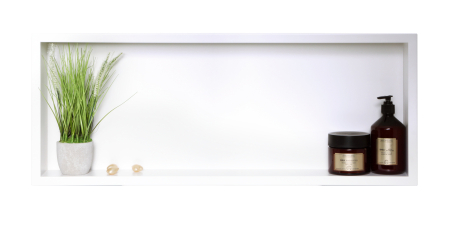 Rafturi incastrate - Raft incastrat Balneo Wall-Box, nisa de dus, alb mat, 90 x 30 x 7 cm