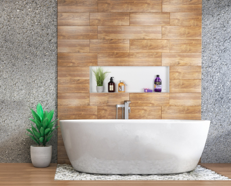 Raft incastrat Balneo Wall-Box, nisa de dus, alb periat, fara rama, 90x30x7 cm [3]