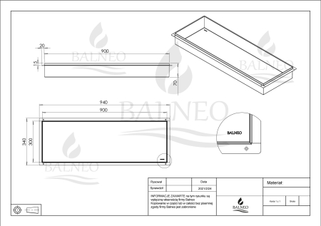 Raft incastrat Balneo Wall-Box, nisa de dus, alb periat, fara rama, 90x30x7 cm [2]