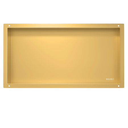 Mobilier - Raft incastrat Balneo Wall-Box, nisa de dus, auriu, fara rama, 60x30x10 cm