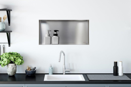 Raft incastrat Balneo Wall-Box, nisa de dus, inox periat, fara rama, 60x30x10 cm [3]