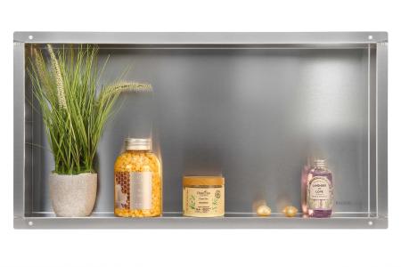 Mobilier - Raft incastrat Balneo Wall-Box, nisa de dus, inox periat, fara rama, 60x30x7 cm