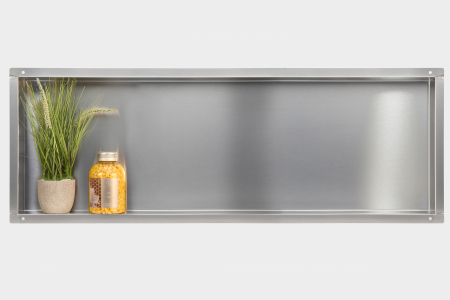 Mobilier - Raft incastrat Balneo Wall-Box, nisa de dus, inox periat, fara rama, 90x30x10 cm