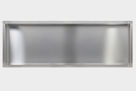 Raft incastrat Balneo Wall-Box, nisa de dus, inox periat, fara rama, 90x30x7 cm [1]