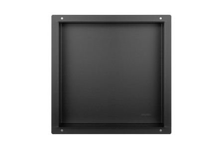 Raft incastrat patrat Balneo Wall-Box, nisa de dus, negru periat, fara rama, 30x30x10 cm [1]