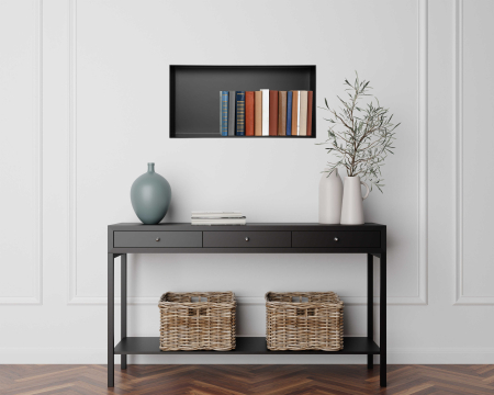 Raft incastrat Balneo Wall-Box, nisa de dus, negru periat, fara rama, 60x30x10 cm [3]