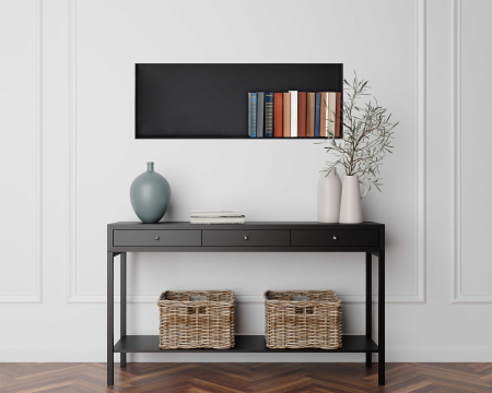Raft incastrat Balneo Wall-Box, nisa de dus, negru periat, fara rama, 90x30x7 cm [1]