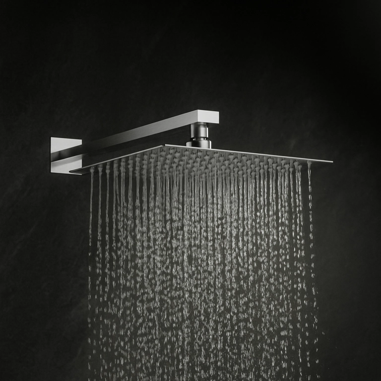 Pălărie de duș tip ploaie Balneo CASCADE, pătrată, 25 cm, crom [2]