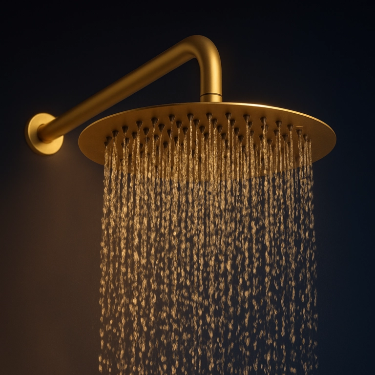 Pălărie de duș tip ploaie Balneo CASCADE, rotundă, 25 cm, auriu [2]