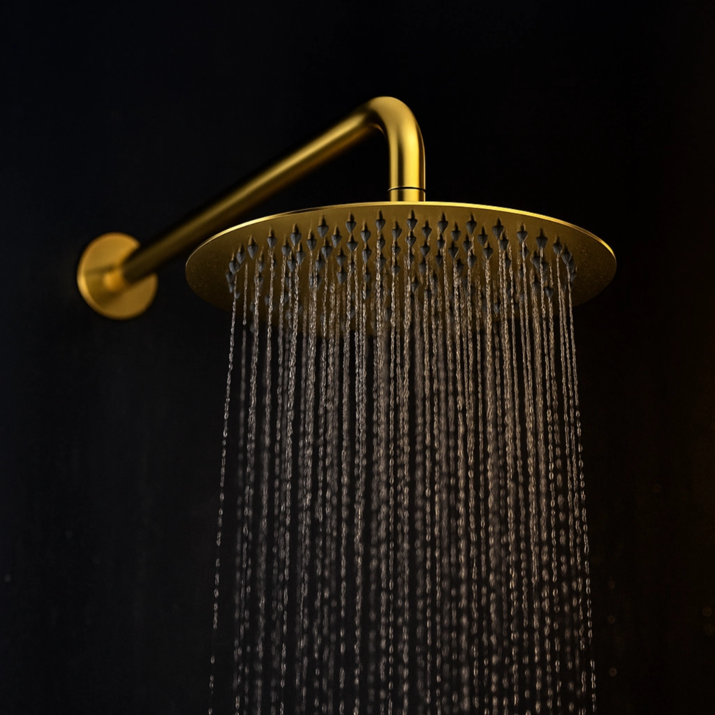 Pălărie de duș tip ploaie Balneo CASCADE, rotundă, 25 cm, auriu lucios [2]
