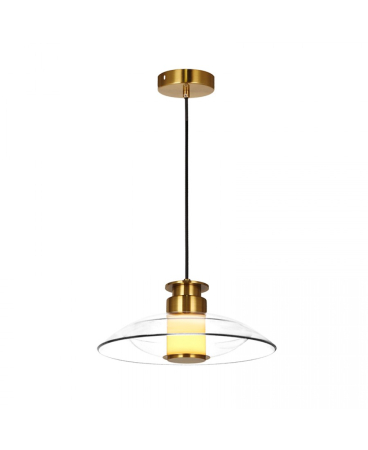 Lustre si pendule - Pendul LED, 10W, 3000K, din sticlă, alamă, alamă, Zambelis Lights 25141