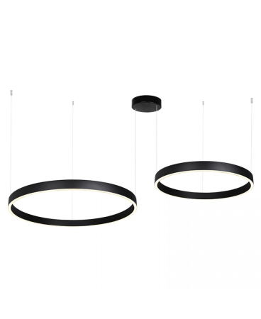 Lustre si pendule - Pendul LED, 118W, 3000K, din aluminiu, acril, negru, Zambelis Lights 25372