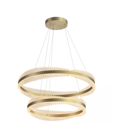 Lustre si pendule - Pendul LED, 118W, 3000K, din metal, cristal, auriu periat, Zambelis Lights 25413