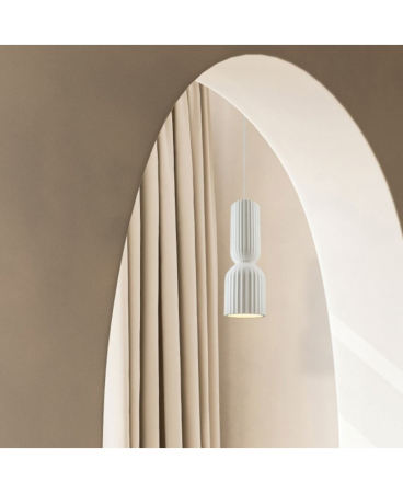 Lustre si pendule - Pendul LED, 11W, din metal, ceramică/argilă, alb, Zambelis Lights 2595