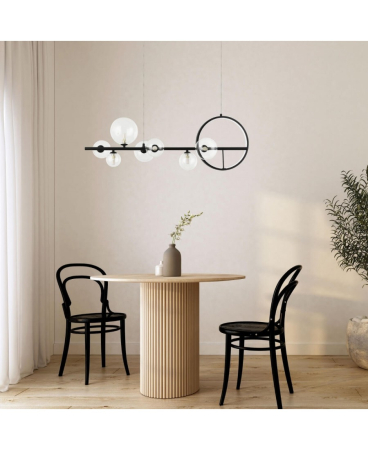 Lustre si pendule - Pendul LED, 14W, din sticlă, metal, negru, Zambelis Lights 22063