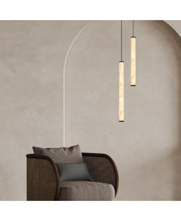 Lustre si pendule - Pendul LED, 15W, 3000K, din alabastru, negru nisipiu, Zambelis Lights 2540