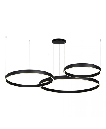Lustre si pendule - Pendul LED, 174W, 3000K, din aluminiu, acril, negru, Zambelis Lights 25375