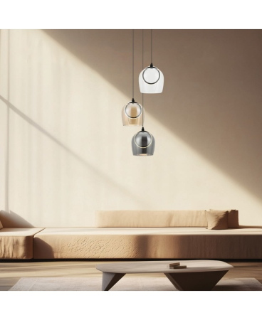 Lustre si pendule - Pendul LED, 18W, 3000K, din sticlă, metal, Zambelis Lights 23081
