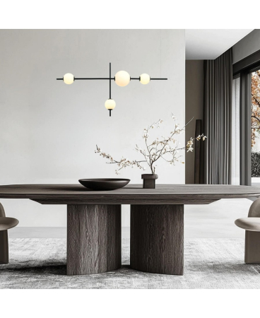 Lustre si pendule - Pendul LED, 19W, 3000K, din sticlă, metal, negru, Zambelis Lights 20131