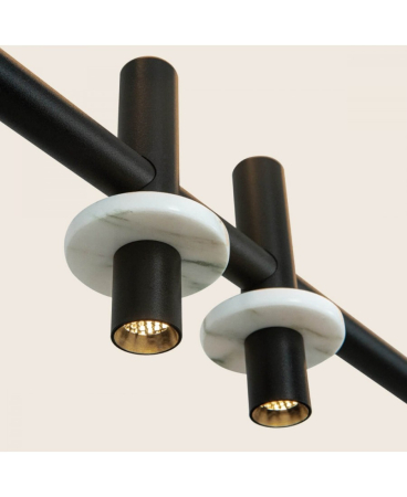 Lustre si pendule - Pendul LED, 2 x 7W, 3000K, din marmură, negru, Zambelis Lights 23251