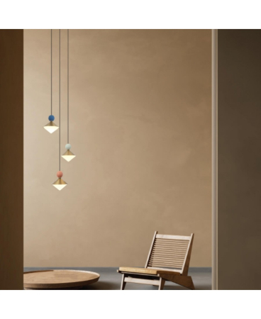 Lustre si pendule - Pendul LED, 20W, 3000K, din sticlă, metal, ceramică, alamă, alamă, Zambelis Lights 25101