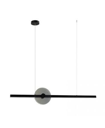 Lustre si pendule - Pendul LED, 20W, 3000K, din sticlă, negru, fumuriu, Zambelis Lights 25425