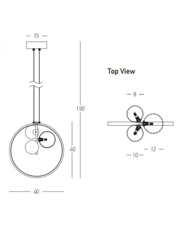Lustre si pendule - Pendul LED, 20W, din sticlă, metal, negru, Zambelis Lights 22064