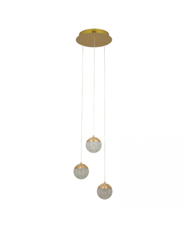 Lustre si pendule - Pendul LED, 25W, 3000K, din aluminiu, acril, auriu, mat, Zambelis Lights 25324