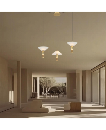 Lustre si pendule - Pendul LED, 28W, 3000K, din aluminiu, auriu, Zambelis Lights 23201
