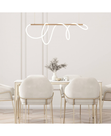 Lustre si pendule - Pendul LED, 28W, din metal, auriu, Zambelis Lights 19254