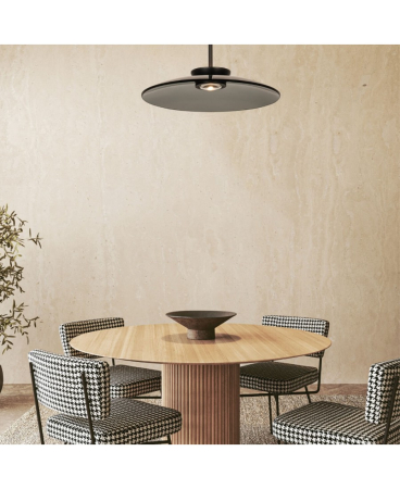 Lustre si pendule - Pendul LED, 31W, 2700K / 3000K, din sticlă, fumuriu, negru mat, Zambelis Lights 25275