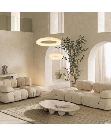 Lustre si pendule - Pendul LED, 35W, 3000K, din alabastru, alamă, alamă, Zambelis Lights 2543