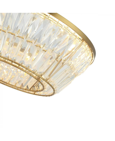 Lustre si pendule - Pendul LED, 38W, 3000K, din metal, cristal, alamă, alamă antichizată, Zambelis Lights 23046