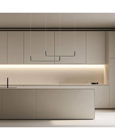 Lustre si pendule - Pendul LED, 40W, 3000K, din aluminiu, negru, Zambelis Lights 22010