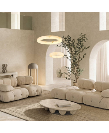 Lustre si pendule - Pendul LED, 45W, 3000K, din alabastru, alamă, alamă, Zambelis Lights 2544