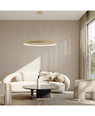 Lustre si pendule - Pendul LED, 45W, 3000K, din aluminiu, auriu, Zambelis Lights 23034
