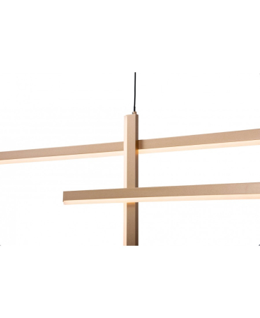 Lustre si pendule - Pendul LED, 47W, 3000K, din aluminiu, negru, auriu, Zambelis Lights 22022