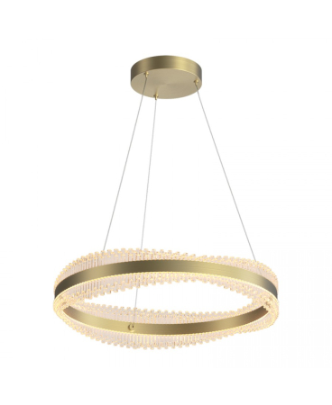Lustre si pendule - Pendul LED, 58W, 3000K, din metal, cristal, auriu periat, Zambelis Lights 25412