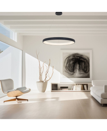 Lustre si pendule - Pendul LED, 60W, 3000K, din aluminiu, negru, Zambelis Lights 2060