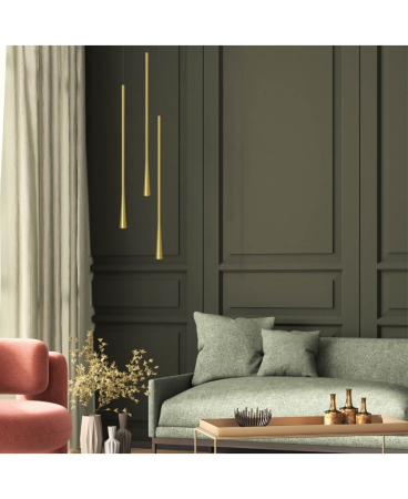 Lustre si pendule - Pendul LED, 6W, 3000K, din aluminiu, alamă, negru, alamă, Zambelis Lights 20143