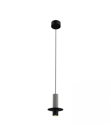 Lustre si pendule - Pendul LED, 6W, 3000K, din metal, beton, negru, Zambelis Lights 25378
