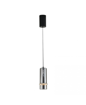 Lustre si pendule - Pendul LED, 6W, 3000K, din sticlă, fumuriu, negru nisipiu, Zambelis Lights 2533