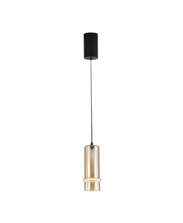 Lustre si pendule - Pendul LED, 6W, 3000K, din sticlă, șampanie, negru nisipiu, Zambelis Lights 2532