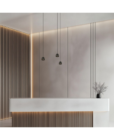 Lustre si pendule - Pendul LED, 7W, 3000K, din aluminiu, negru nisipiu, Zambelis Lights 25137