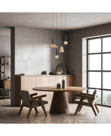 Lustre si pendule - Pendul LED, 7W, auriu, negru nisipiu, Zambelis Lights 22180